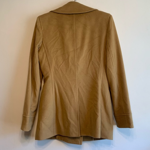 Cashmere Boutique Tan Pea Coat, Size 4 - Picture 5 of 7